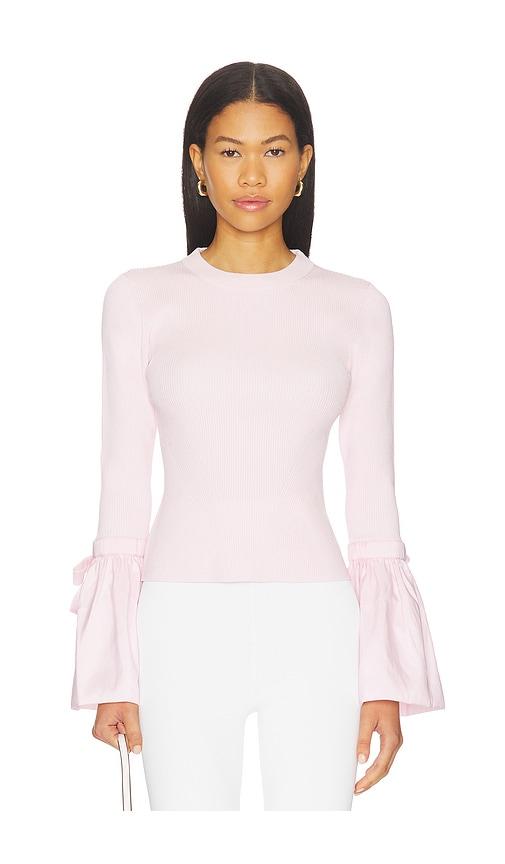simkhai agata long sleeve top in pink. - size l (also in s)