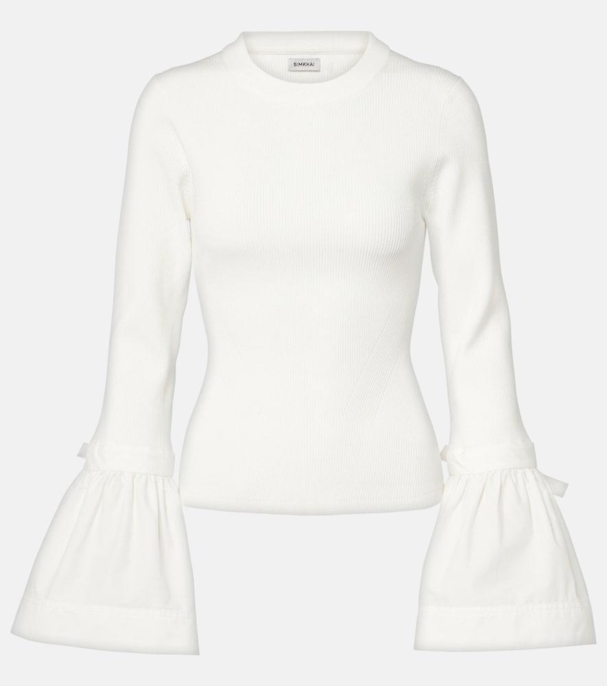 simkhai agata ruffled top