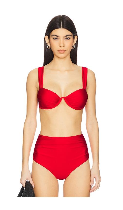 simkhai anniston bikini top in red. - size m (also in xs)