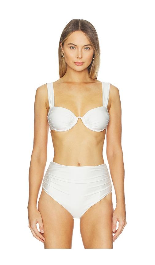 simkhai anniston bikini top in white. - size l (also in m)