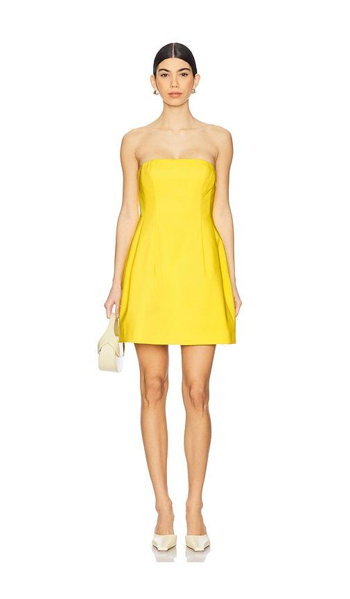 simkhai arta bustier mini dress in lemon. - size 10 (also in 6, 8)
