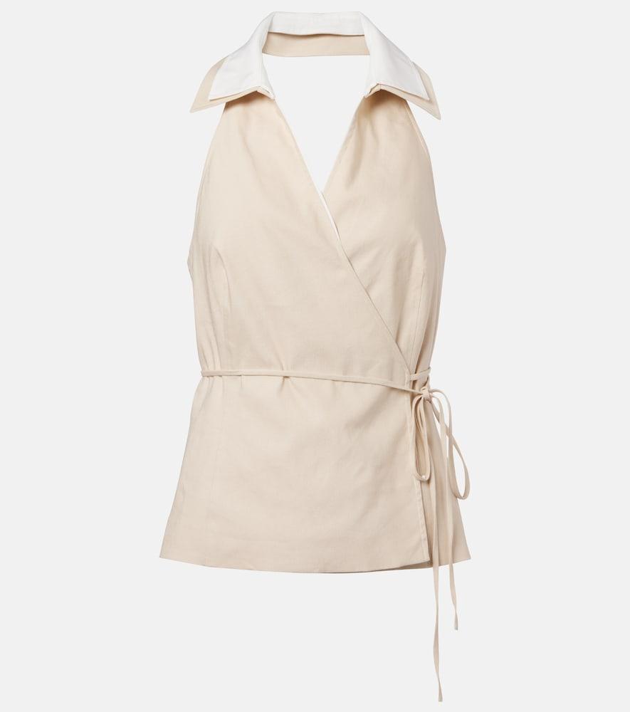 simkhai campbell linen top