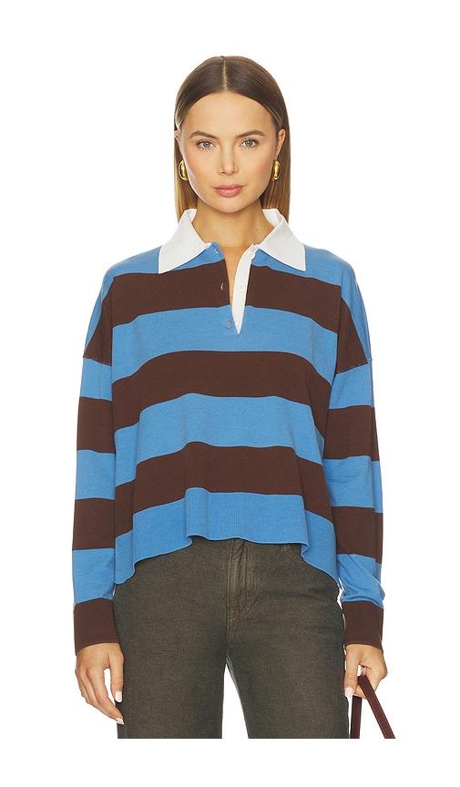 simkhai carson rugby polo top in blue. - size s (also in xs)