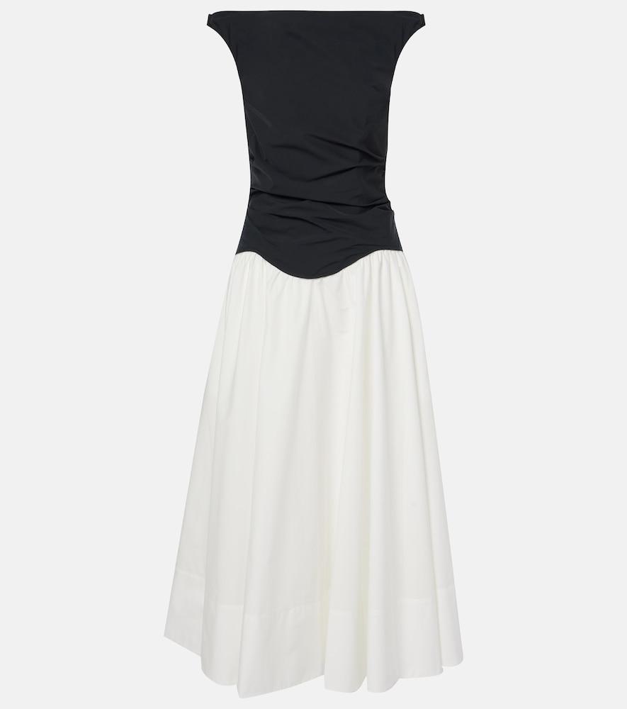simkhai cersei cotton poplin midi dress