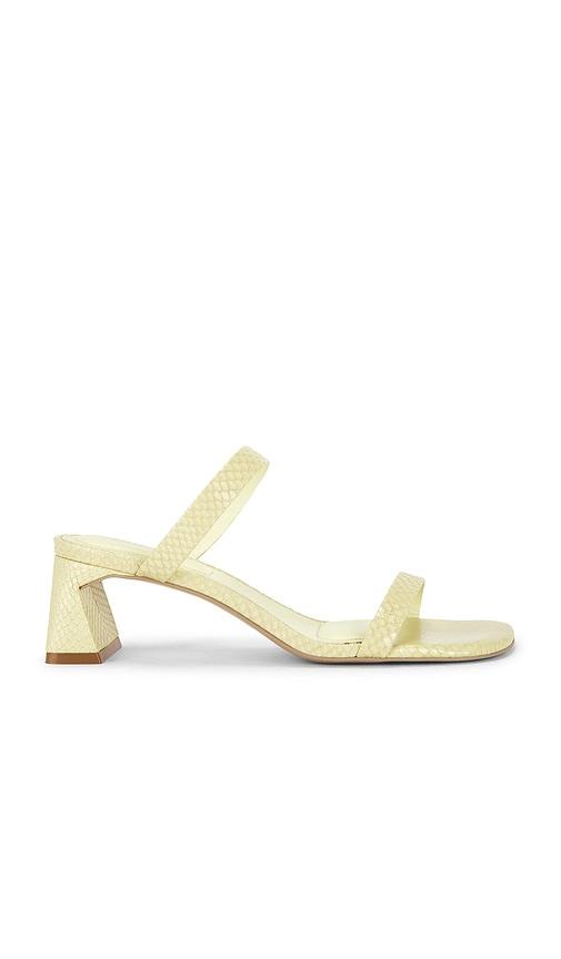 simkhai clara snake print leather block heel in yellow. - size 38 (also in 39, 40)