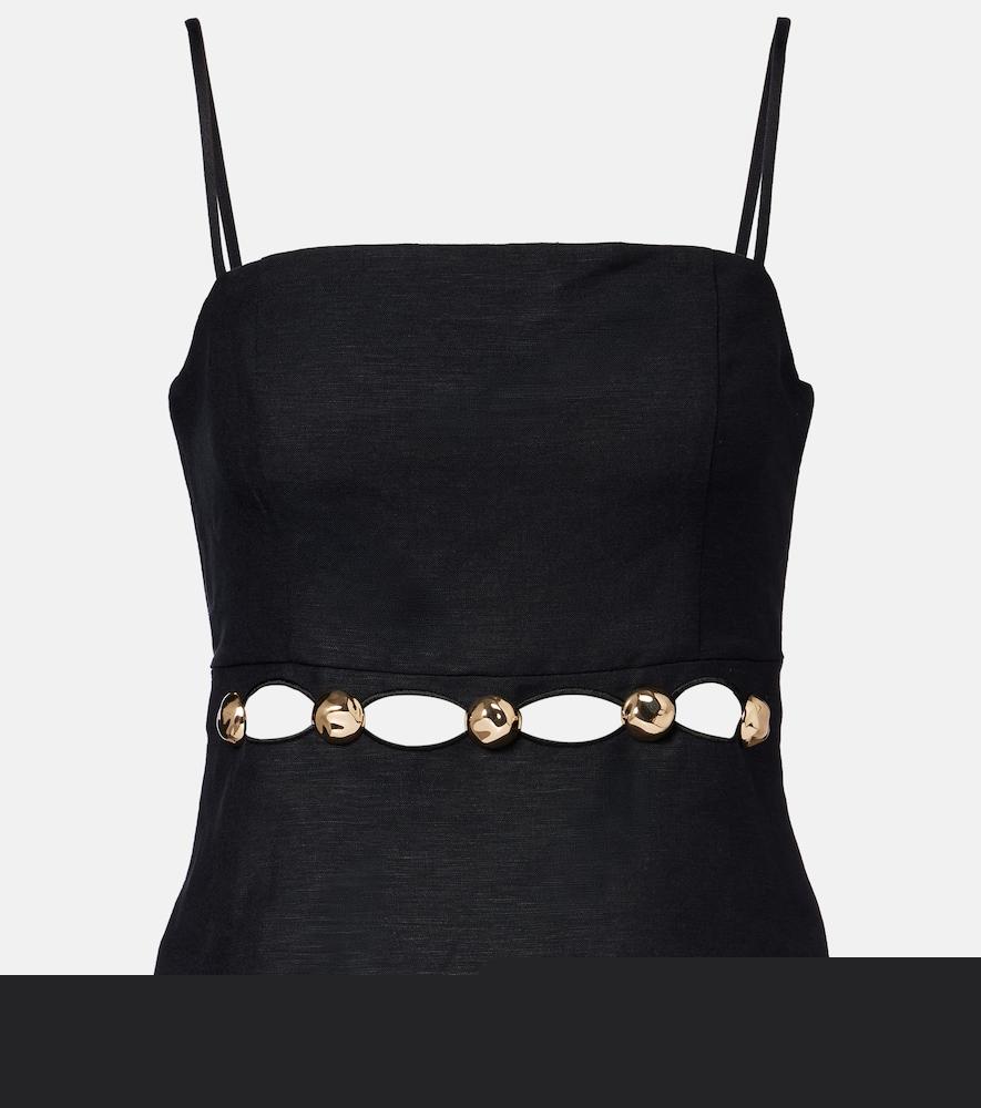 simkhai cutout embellished linen-blend camisole