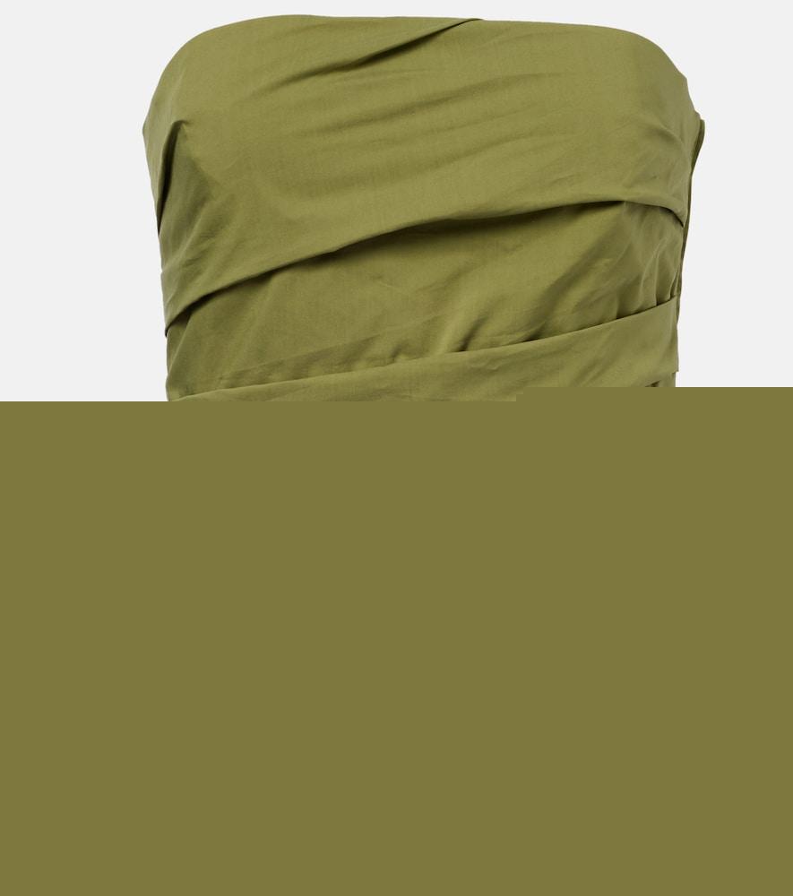 simkhai emerson ruched cotton-blend tube top