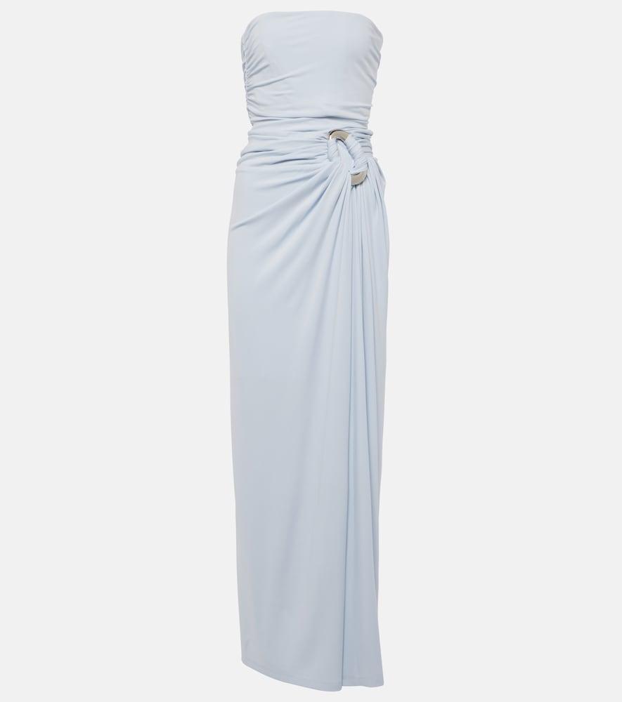 simkhai emma draped jersey bustier gown