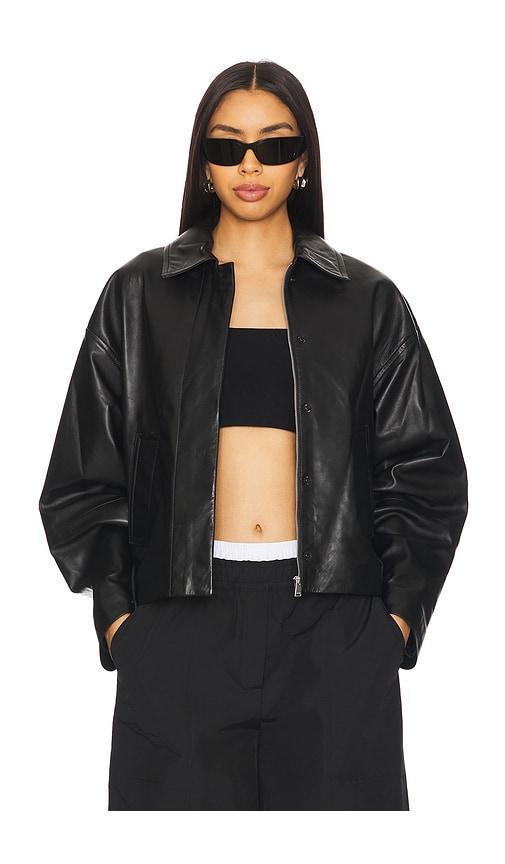 simkhai everli cropped jacket in black. - size s (also in xs)
