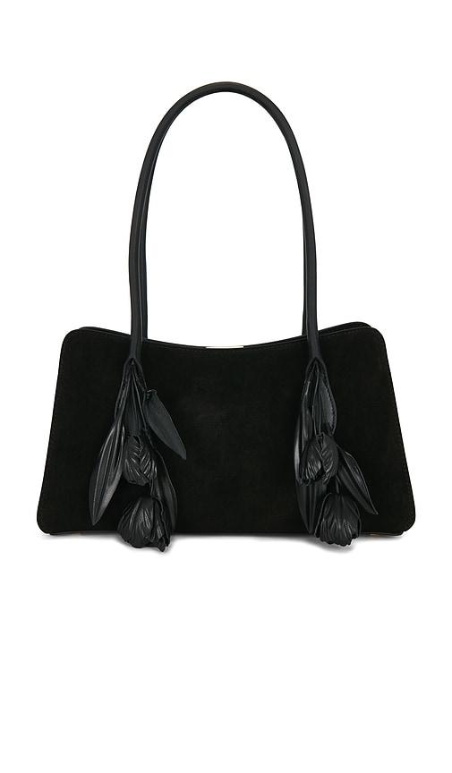 simkhai fleur shoulder bag in black.