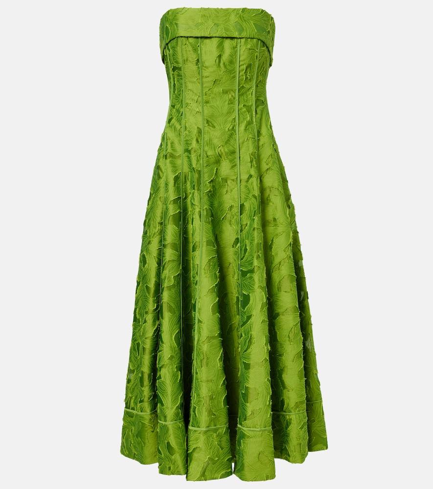 simkhai imogen jacquard bustier dress