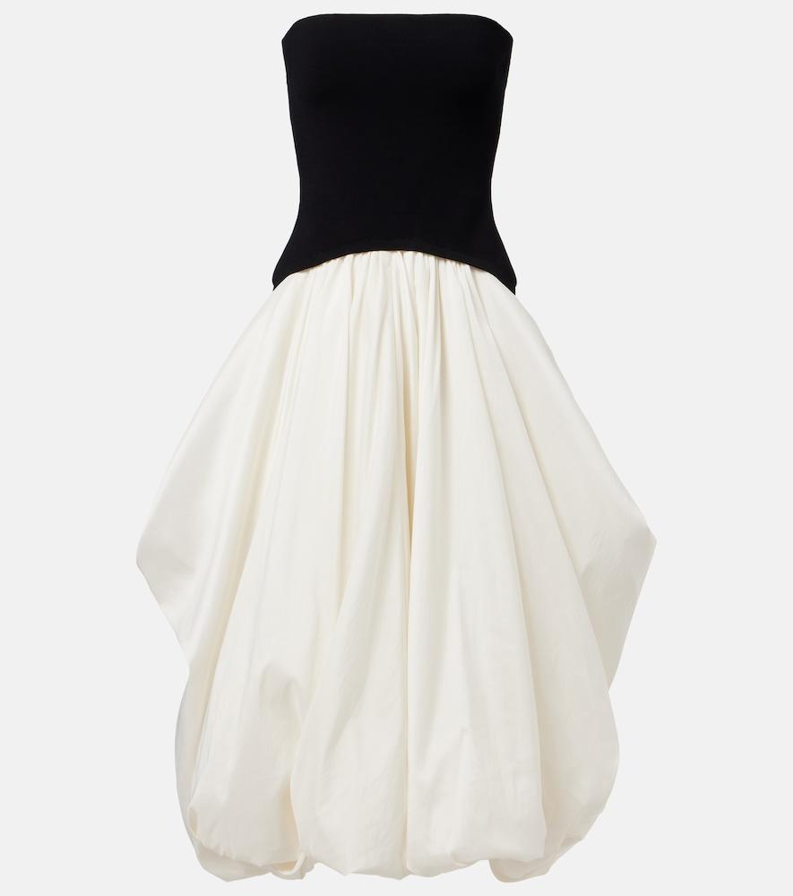simkhai izzy strapless taffeta midi dress