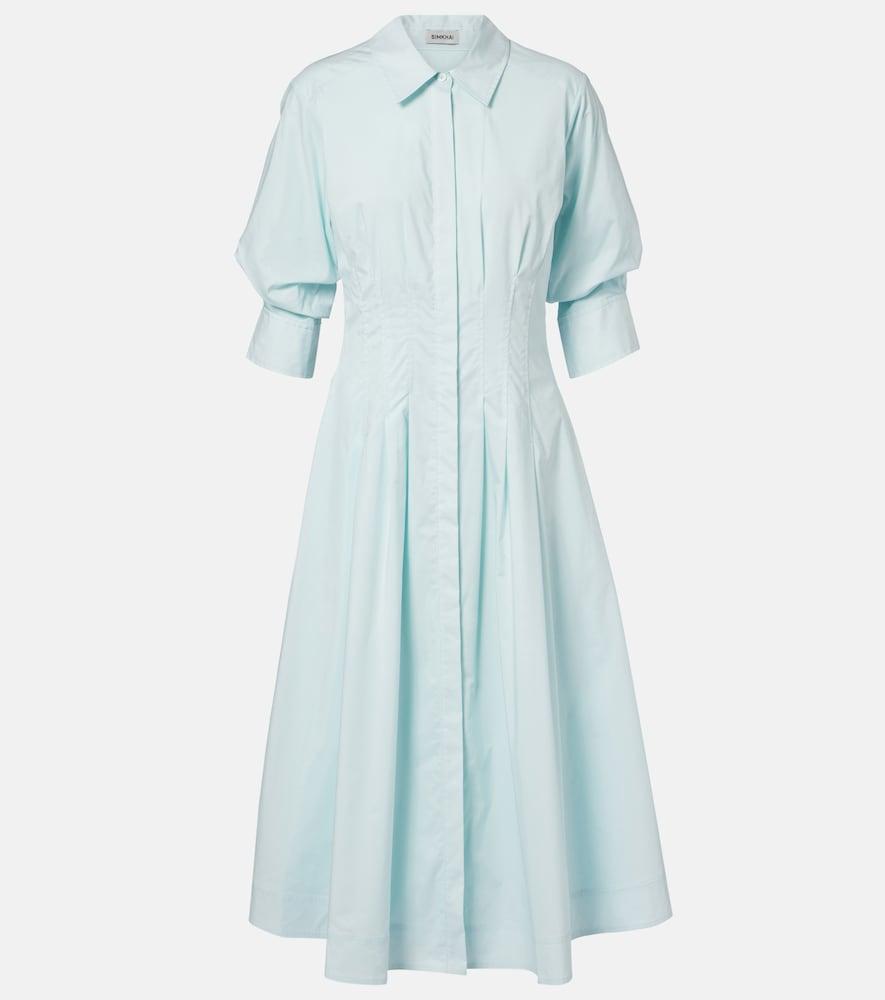 simkhai jazz cotton-blend poplin shirt dress