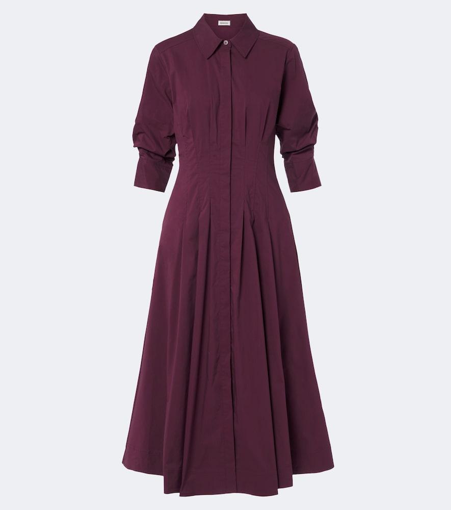 simkhai jazz pleated cotton poplin shirt dress