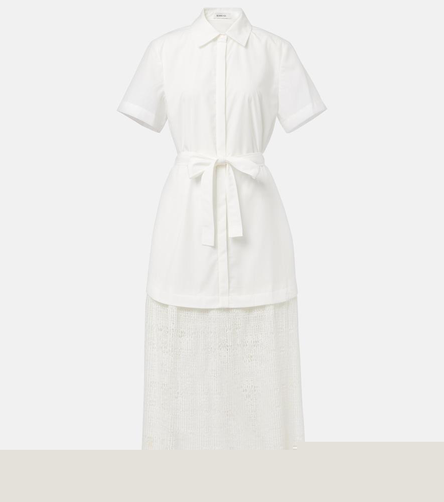 simkhai jenner poplin and lace shirt dress