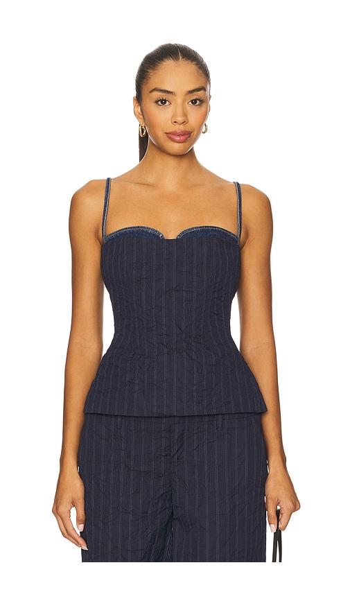 simkhai jennings bustier top in navy. - size 2 (also in 4, 6)