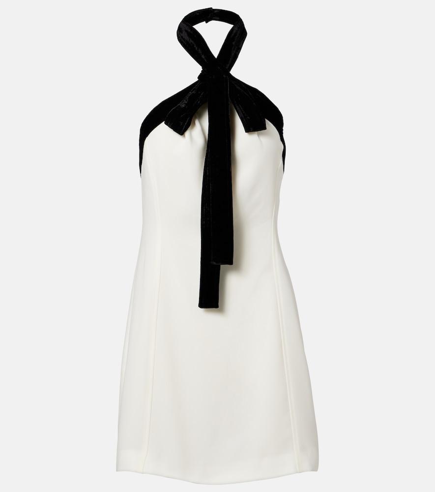simkhai jolie velvet-trimmed crêpe minidress