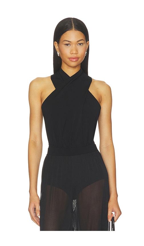 simkhai juno halter bodysuit in black. - size s (also in xs)