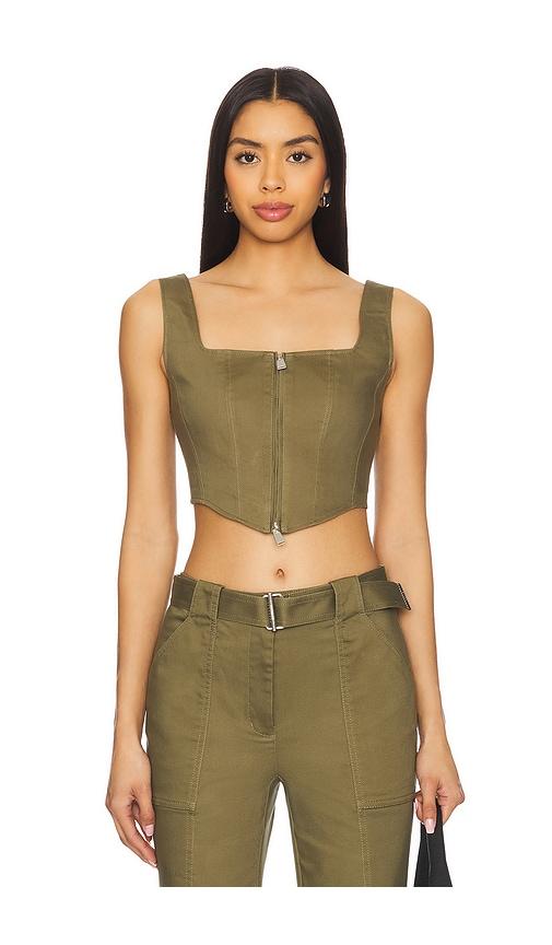 simkhai kateri bustier top in army. - size 2 (also in 8)