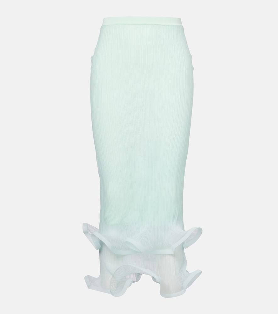 simkhai kelso knit semi-sheer midi skirt