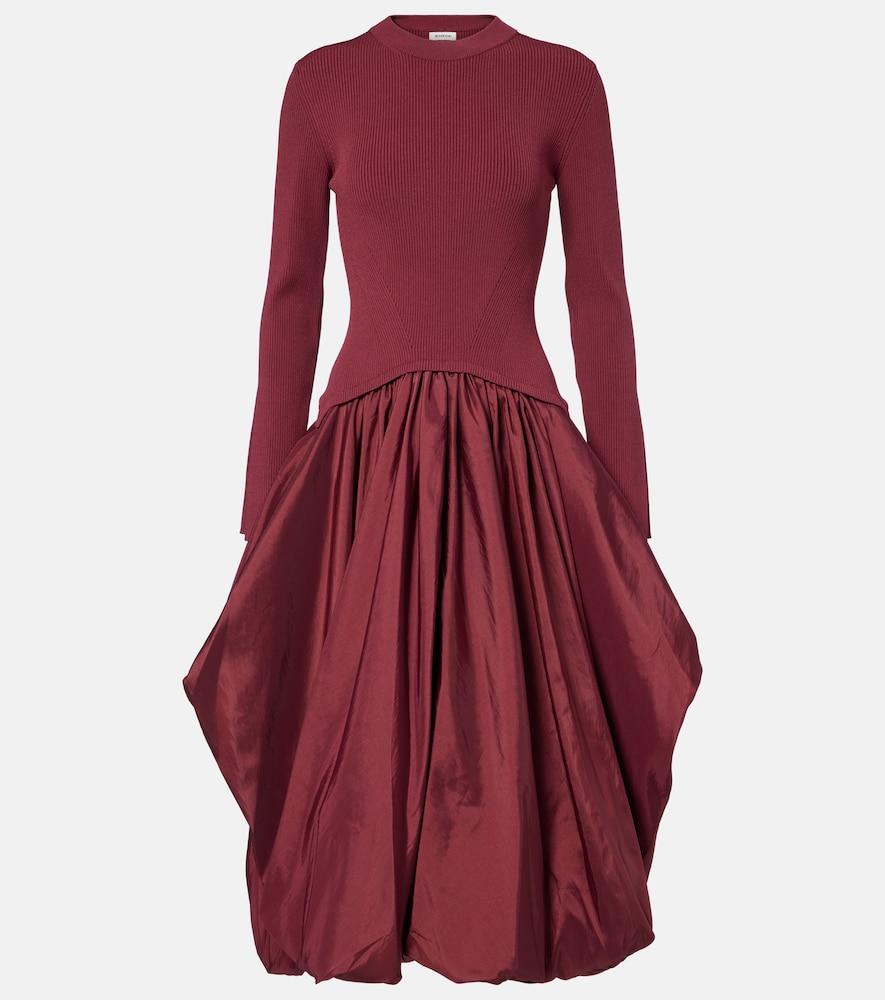 simkhai kenlie knitted taffetta midi dress