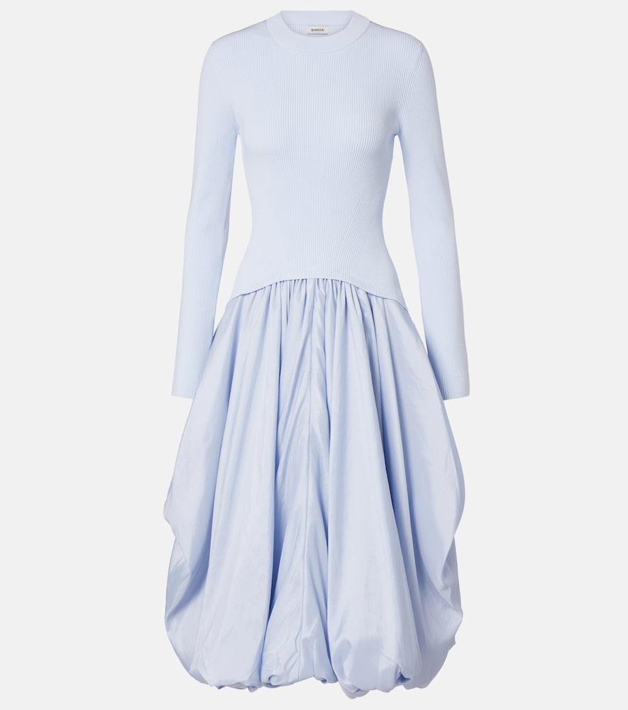 simkhai kenlie taffeta-trimmed midi dress