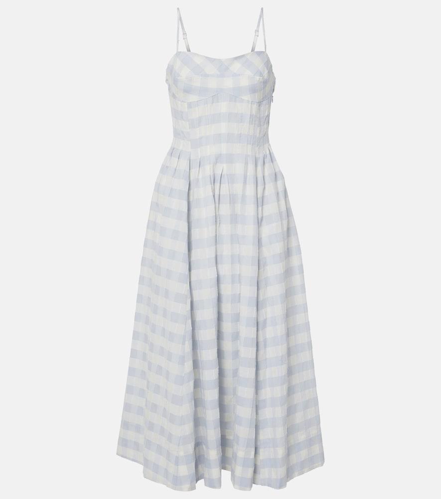 simkhai kittiya gingham cotton midi dress