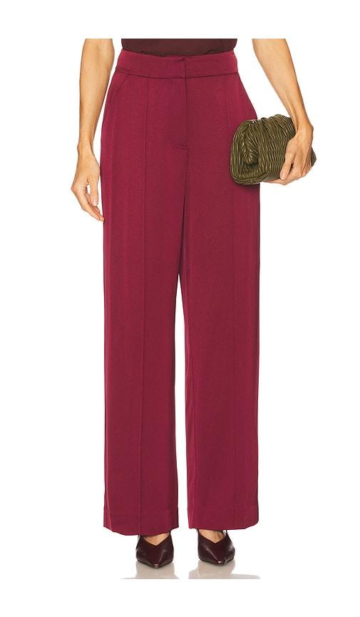 simkhai kyra wide leg pant in burgundy. - size 0 (also in 2, 4)