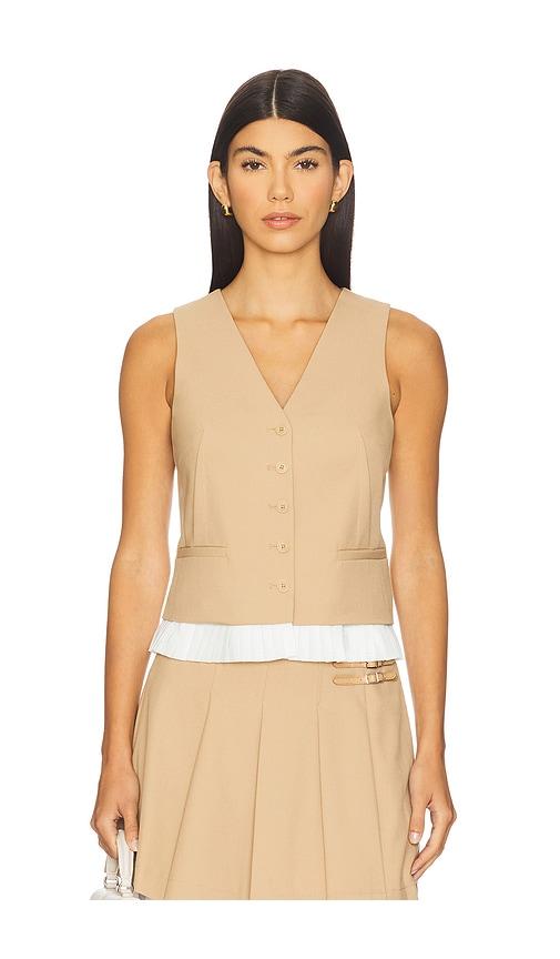 simkhai laiken vest in tan. - size 0 (also in 2, 4, 6, 8, 12)