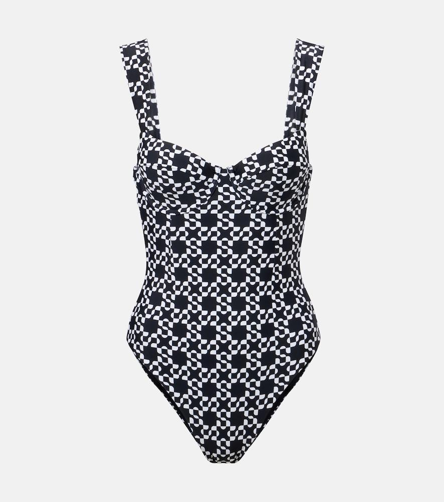 simkhai lexi printed bustier swimsuit