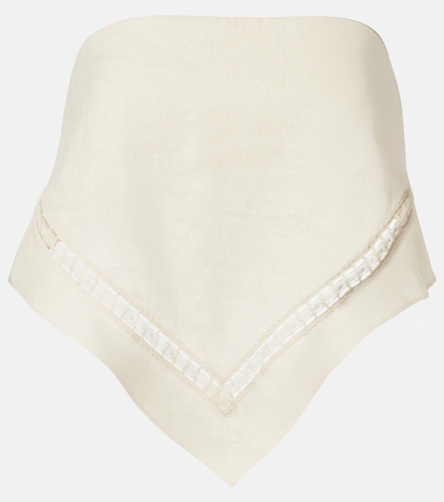 simkhai linen-blend top