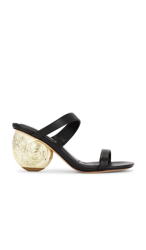 simkhai marion metallic leather shell heel in black. - size 37 (also in 38, 39, 40)