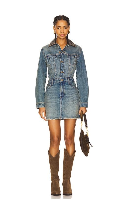 simkhai maxella denim jacket mini dress in blue. - size 0 (also in 4, 2, 6, 8)
