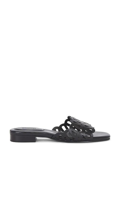 simkhai mccall laser cut leather flat slide in black. - size 38 (also in 39)