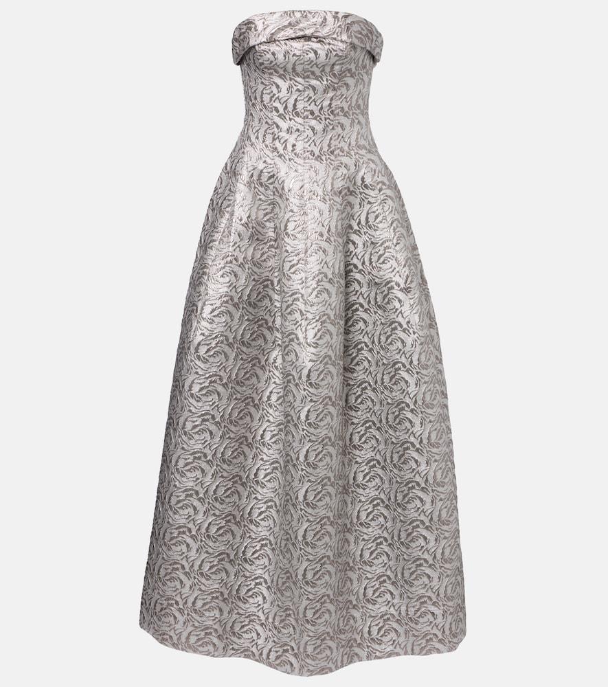 simkhai metallic-effect bustier gown