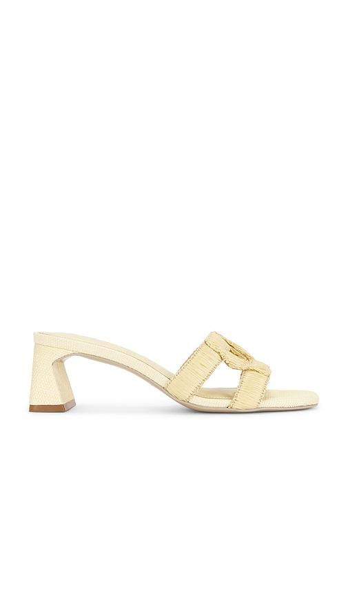 simkhai monogram raffia block heel in neutral. - size 38 (also in 40)