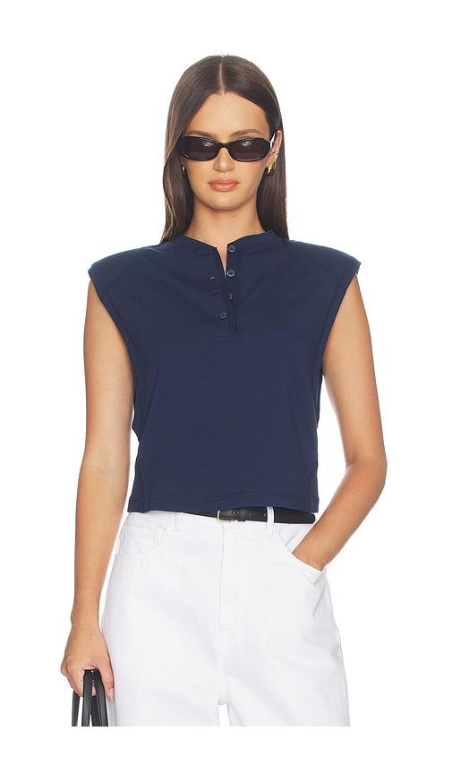 simkhai nessie sleeveless top in navy. - size l (also in m, s, xs)