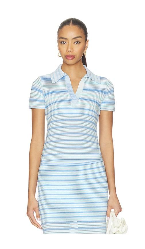 simkhai paxton knit polo in blue. - size m (also in xs, s)
