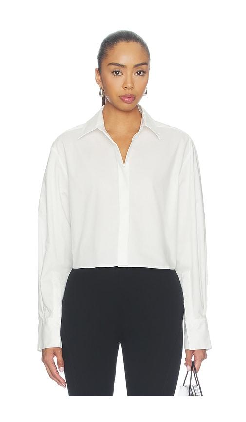 simkhai renata cropped button down shirt in white. - size l (also in m)