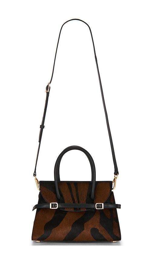 simkhai river small top handle bag in brown.