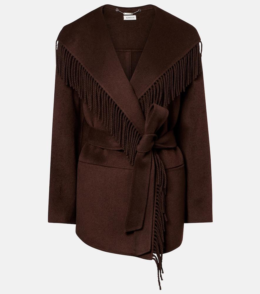 simkhai rowen fringed wool-blend jacket