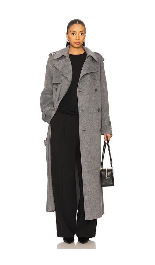 simkhai rumi belted long coat in grey. - size m (also in s)