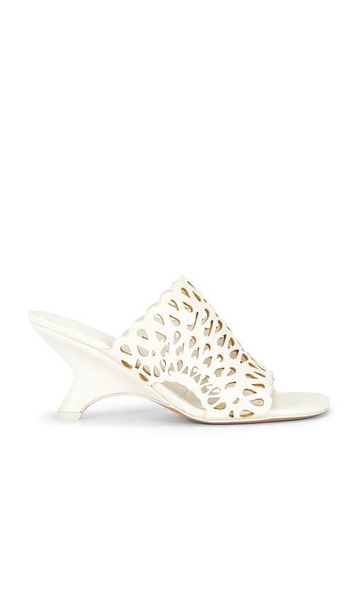 simkhai shadow mule laser cut leather sandal in cream. - size 38 (also in 39, 40)