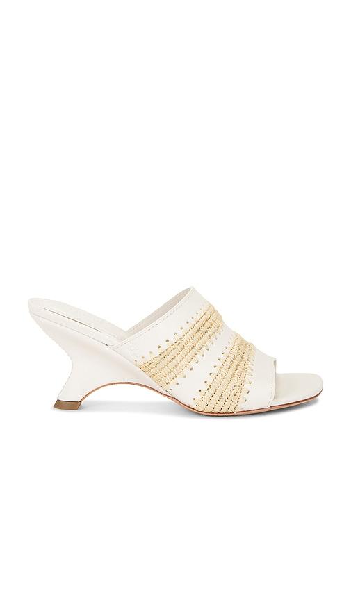simkhai shadow mule raffia sandal in cream. - size 36 (also in 38)