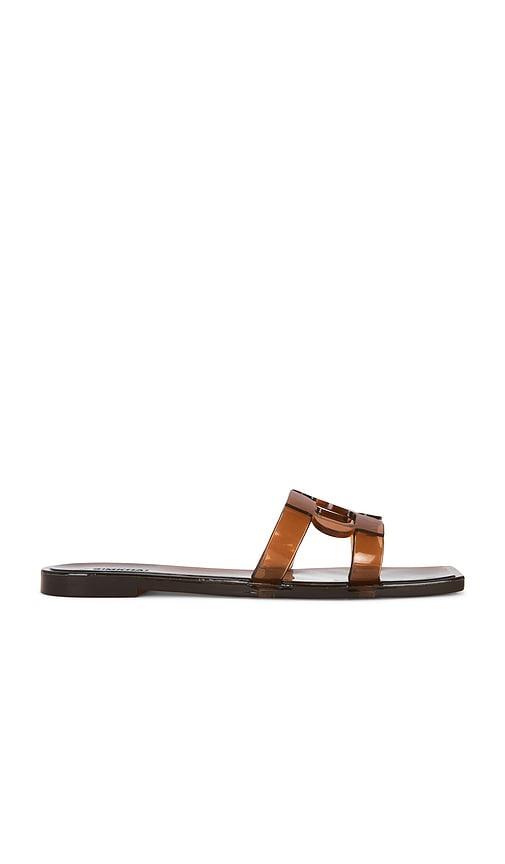 simkhai simkhai monogram jelly flat slide in brown. - size 36 (also in 37, 38, 40)