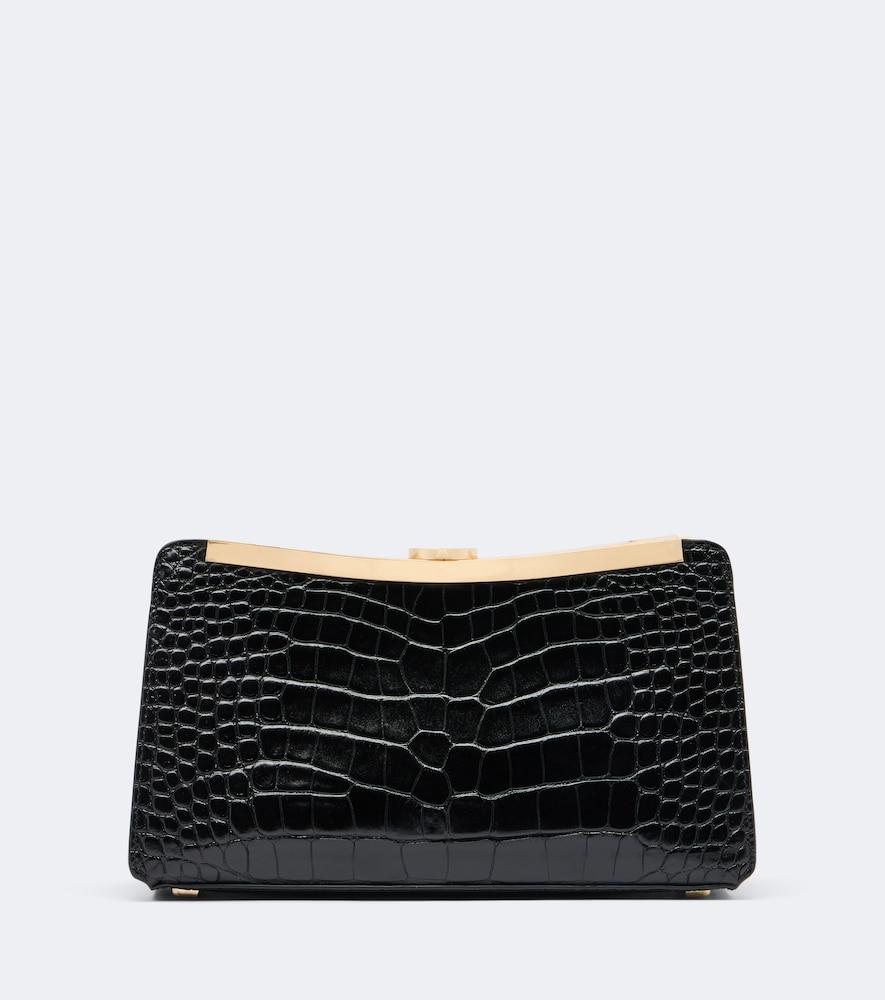 simkhai solange croc-effect leather clutch