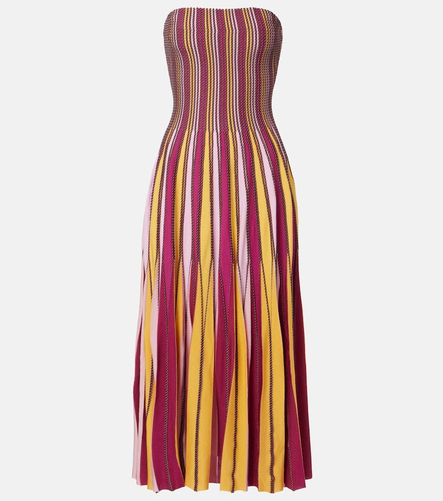 simkhai soleil striped midi dress