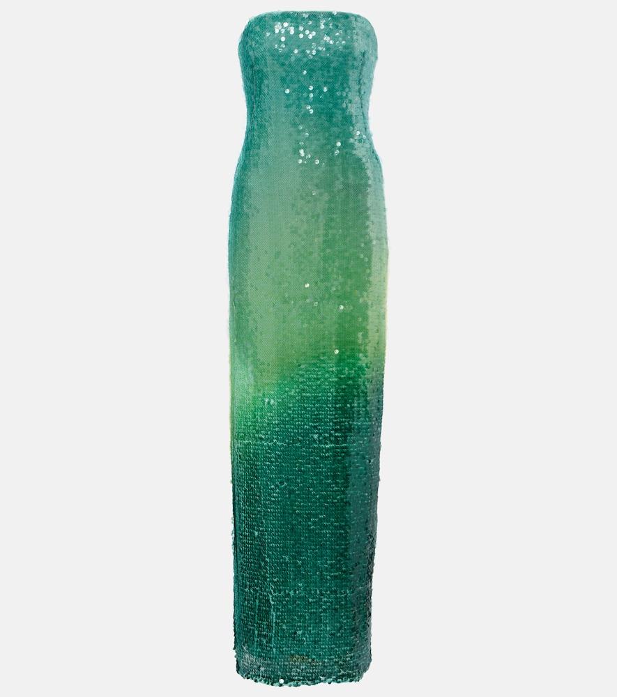 simkhai translucent sequined semi-sheer gown