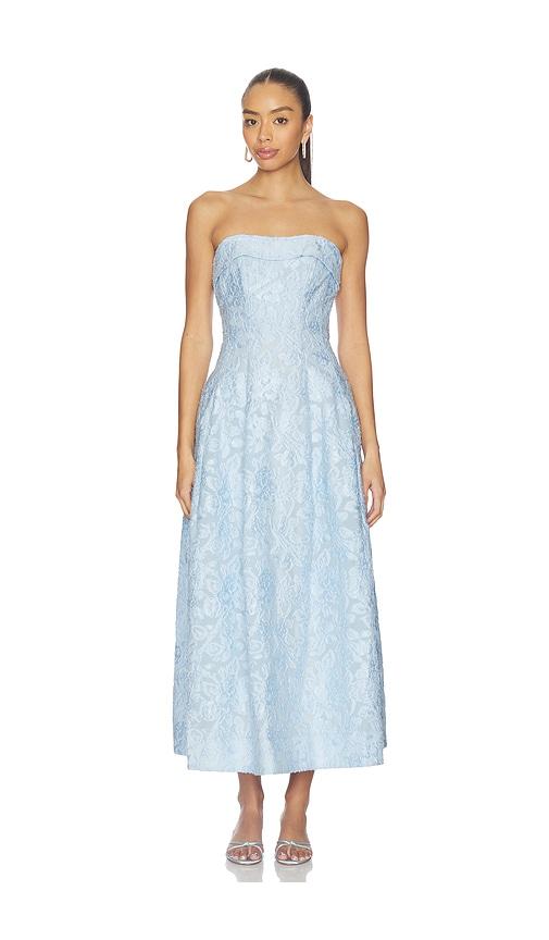 simkhai valeria jacquard midi dress in baby blue. - size 0 (also in 4)