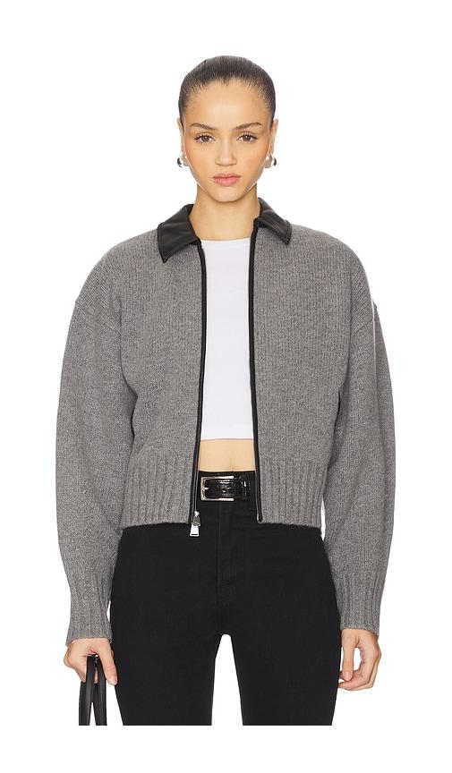 simkhai zofia zipper cardigan in grey. - size l (also in m)